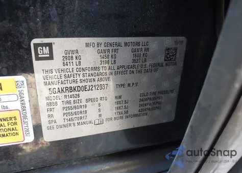 2014 Buick Enclave Leather from USA, damaged, VIN 5GAKRBKD0EJ212037